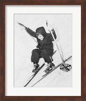 Boy skiing on snow Fine Art Print