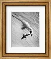 High angle view of a man skiing downhill Fine Art Print