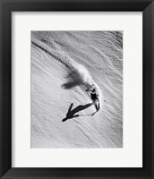 High angle view of a man skiing downhill Fine Art Print