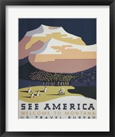 See America Welcome to Montana Framed Print