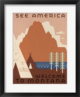 See America Welcome to Montana Framed Print
