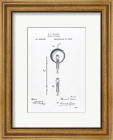 Thomas Edison light bulb original patent drawing Fine Art Print