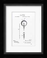 Thomas Edison light bulb original patent drawing Fine Art Print