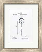 Thomas Edison light bulb original patent drawing Fine Art Print