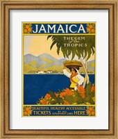 Jamaica, the gem of the tropics, travel poster, 1910 Fine Art Print