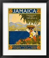 Jamaica, the gem of the tropics, travel poster, 1910 Framed Print