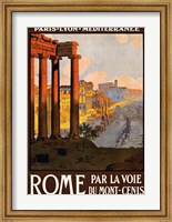 Rome par la voie du Mont-Cenis, travel poster 1920 Fine Art Print
