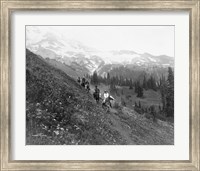 People on horseback, on trail, Van Trump Park, Mt. Rainier National Park, Washington Fine Art Print