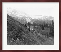 People on horseback, on trail, Van Trump Park, Mt. Rainier National Park, Washington Fine Art Print