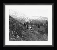 People on horseback, on trail, Van Trump Park, Mt. Rainier National Park, Washington Fine Art Print
