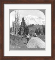 Washington - Mount Rainier - resting at Camp Muir, before Gibralter Rock 1922 Fine Art Print