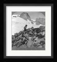 Washington - Mount Rainier Toiling up a snowfield Framed Print