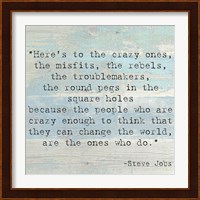 Here's to the Crazy Ones, Steve Jobs Quote Fine Art Print