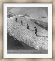 Washington - Mount Rainier Toiling up a steep snowfield Fine Art Print