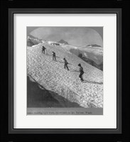 Washington - Mount Rainier Toiling up a steep snowfield Framed Print