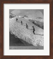 Washington - Mount Rainier Toiling up a steep snowfield Fine Art Print