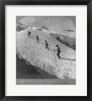 Washington - Mount Rainier Toiling up a steep snowfield Framed Print