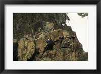 High angle view of a person mountain climbing, Ansel Adams Wilderness, California, USA Fine Art Print