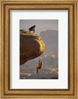 View of rock climbers on the edge of a cliff Fine Art Print