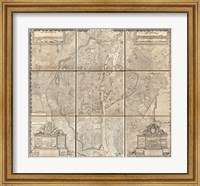 1652 Gomboust 9 Panel Map of Paris, France Fine Art Print