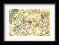 1780 Bonne Map of the Environs of Paris, France Fine Art Print
