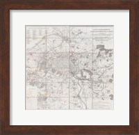 1852 Andriveau Goujon Map of Paris and Environs, France Fine Art Print