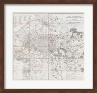 1852 Andriveau Goujon Map of Paris and Environs, France Fine Art Print