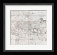 1852 Andriveau Goujon Map of Paris and Environs, France Fine Art Print