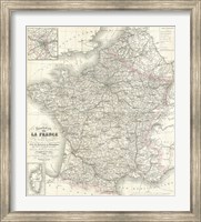 1852 Levasseur Map of France Fine Art Print