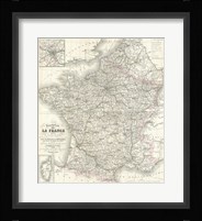 1852 Levasseur Map of France Fine Art Print