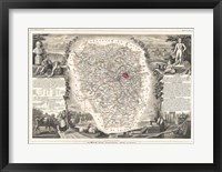 1852 Levasseur Map of Seine et Oise Framed Print