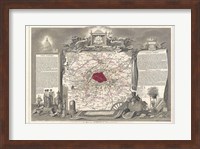 1852 Levasseur Map of the Department de la Seine Fine Art Print