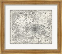 1855 City Plan of Paris, France Fine Art Print