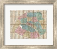 1867 Logerot Map of Paris, France Fine Art Print