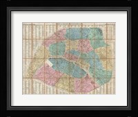 1867 Logerot Map of Paris, France Fine Art Print
