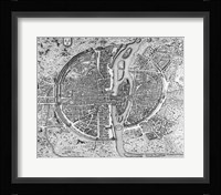 Map of Paris circa 1550 Fine Art Print