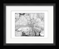Plan de Paris - gray Framed Print