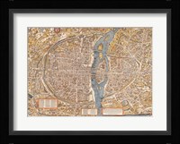 Plan de Paris map Framed Print