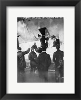 French soldiers inspecting Zeppelin Fine Art Print