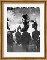 French soldiers inspecting Zeppelin Fine Art Print
