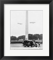 U.S. Army Blimps, Passing over the Washington Monument Fine Art Print