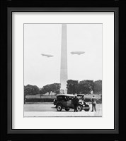 U.S. Army Blimps, Passing over the Washington Monument Framed Print