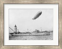 U.S.S. Patoka and Shenandoah Blimp Overhead Fine Art Print