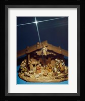 Close-up of figurines depicting a nativity scene Fine Art Print