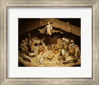 Close-up of figurines depicting a nativity scene Fine Art Print