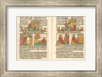 Spread from the Biblia Pauperum printed by Albrecht Pfister Fine Art Print