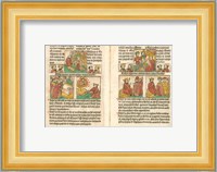 Spread from the Biblia Pauperum printed by Albrecht Pfister Fine Art Print