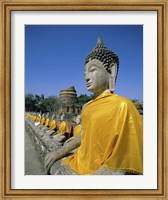 Buddha statue at a temple, Wat Yai Chai Mongkol, Ayutthaya, Thailand Fine Art Print