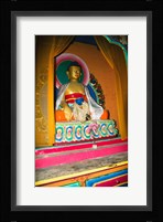 Statue of Buddha in a temple, Paugha, Annapurna Range, Nepal Framed Print