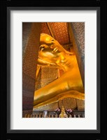 Statue of reclining Buddha in a Temple, Bangkok, Thailand Framed Print
